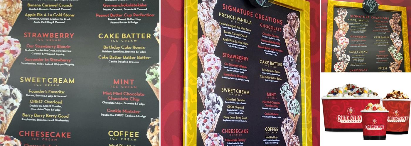 Cold Stone Creamery Menu