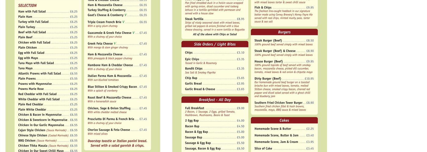 The Ham Bone Food Hall Menu