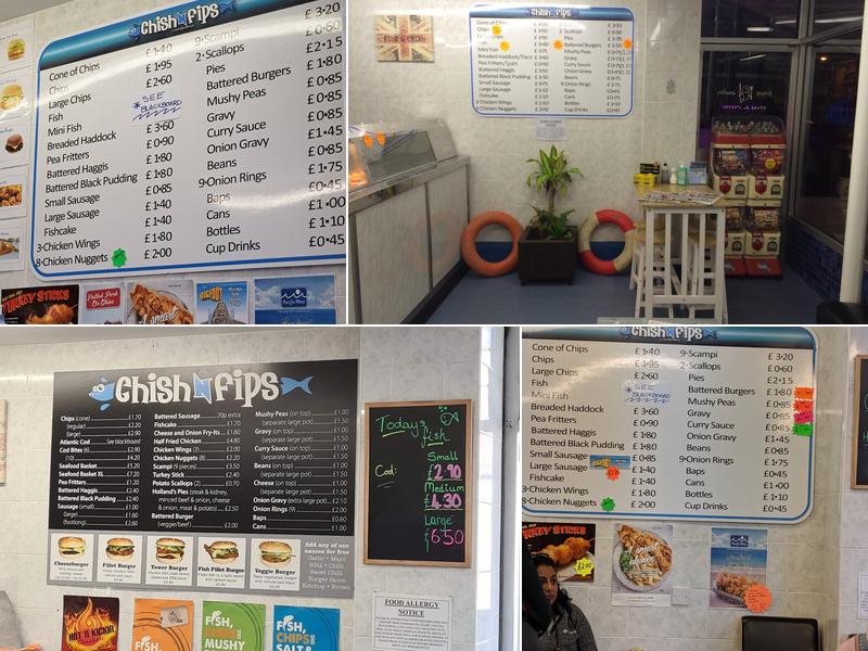 Chish'n'fips Llandudno Menu