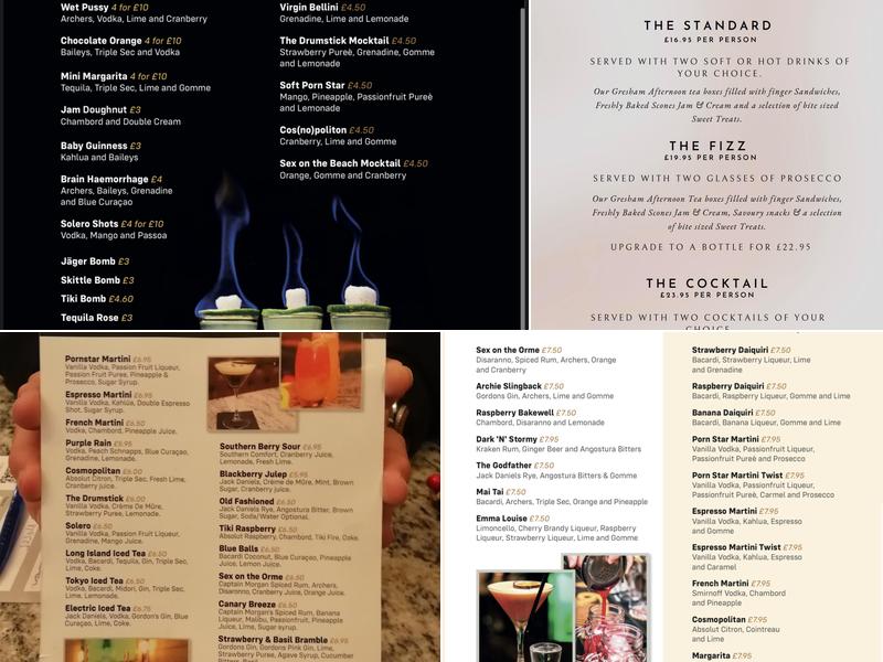 The Gresham Menu