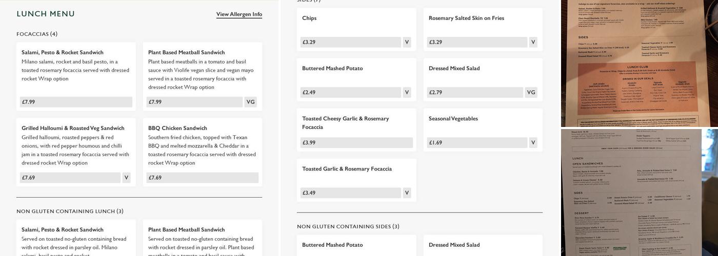 Bellemoor Tavern Menu