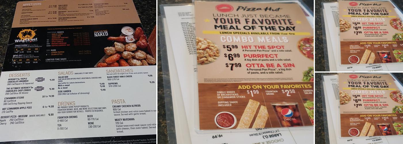 Pizza Hut Menu