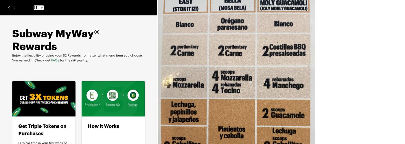 Subway Menu