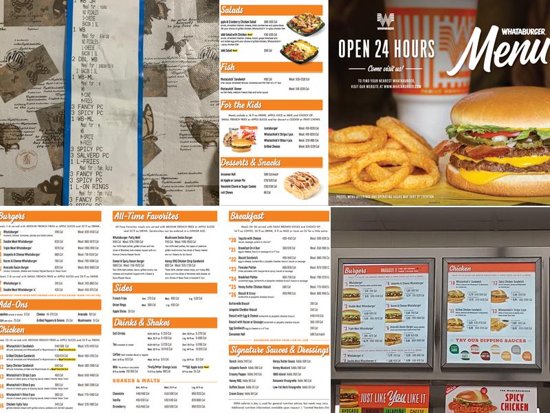 Whataburger Menu