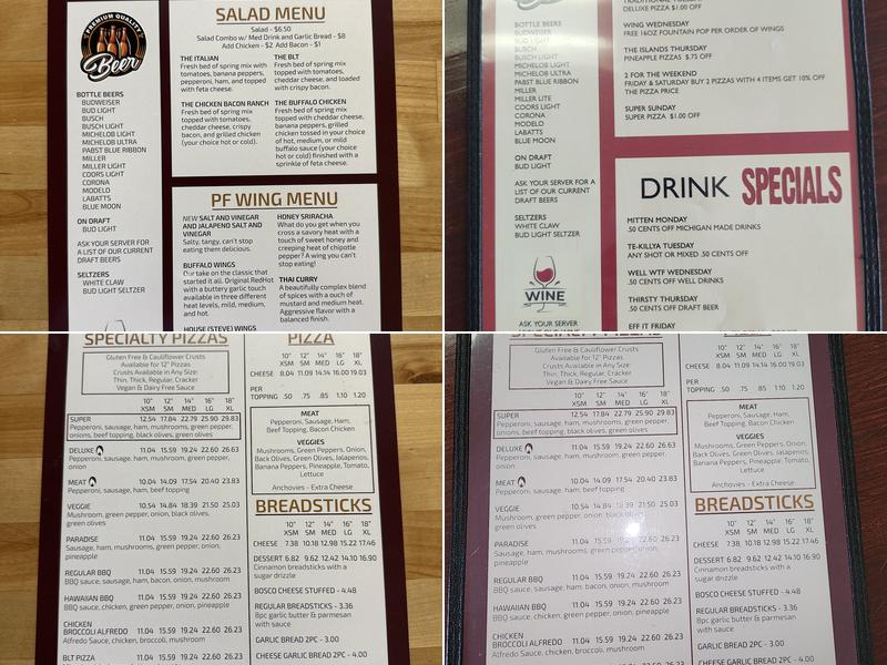 The Pizza factory Menu