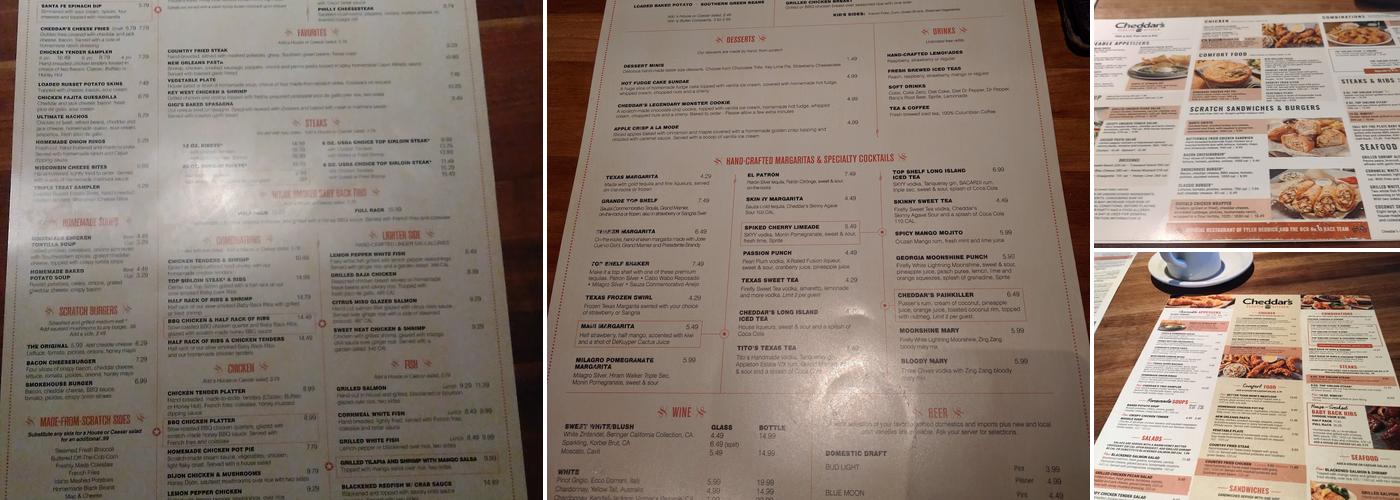 Cheddar's Scratch Kitchen Menu