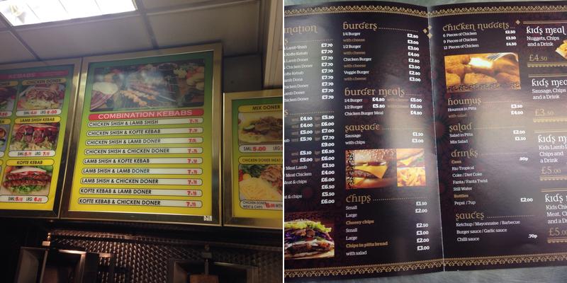 Petersfield Kebab Menu