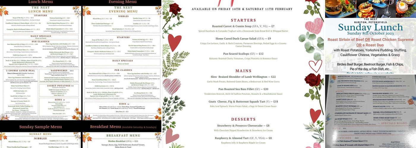 The Nest Hotel & Restaurant Menu