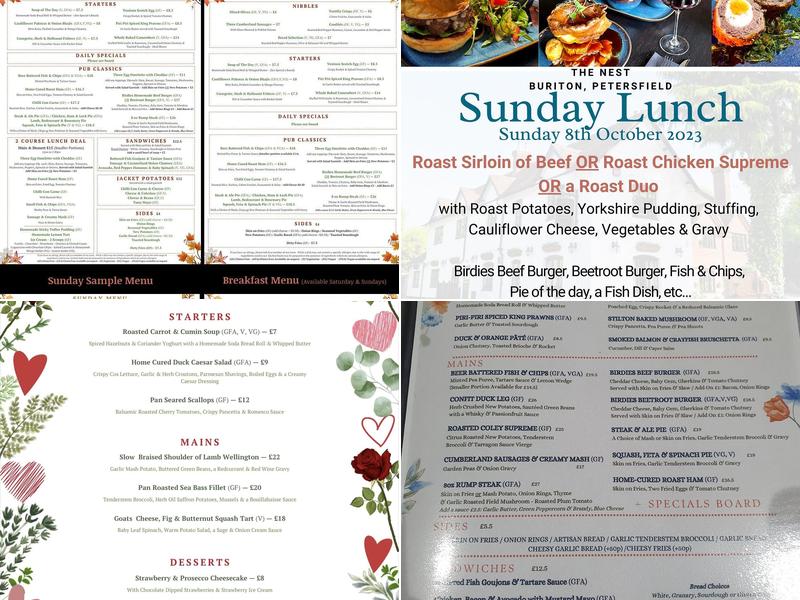 The Nest Hotel & Restaurant Menu