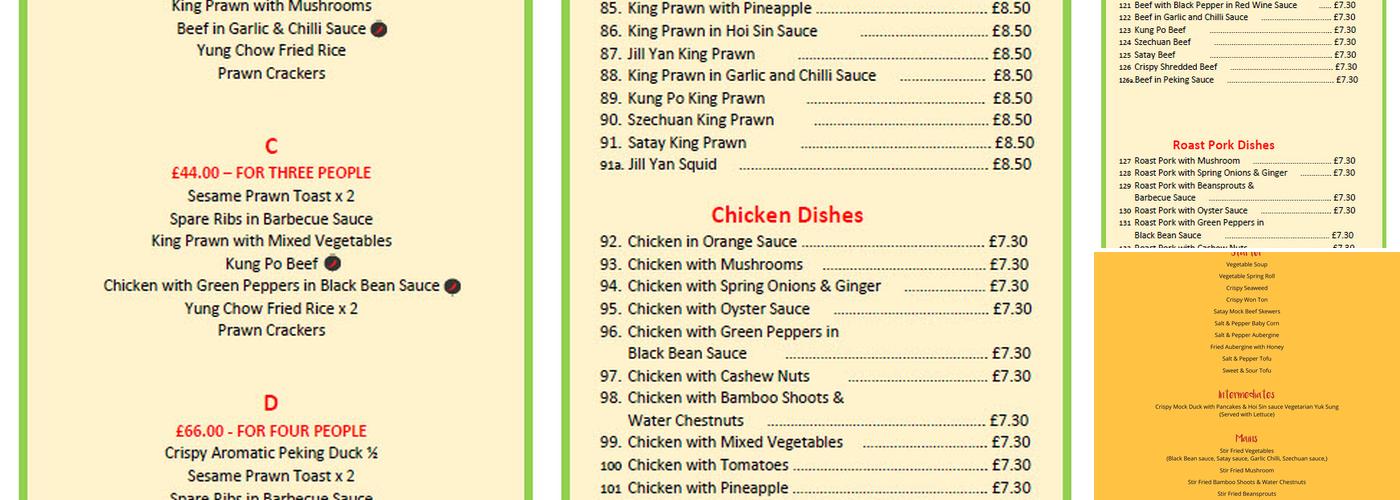 China Garden - Chinese Restaurant Gloucester Menu