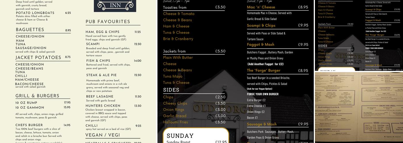 The Old Forge Inn Menu