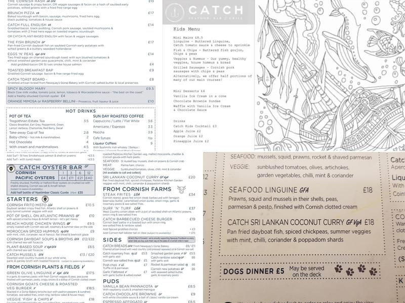 Catch Seafood, Bar & Grill Menu