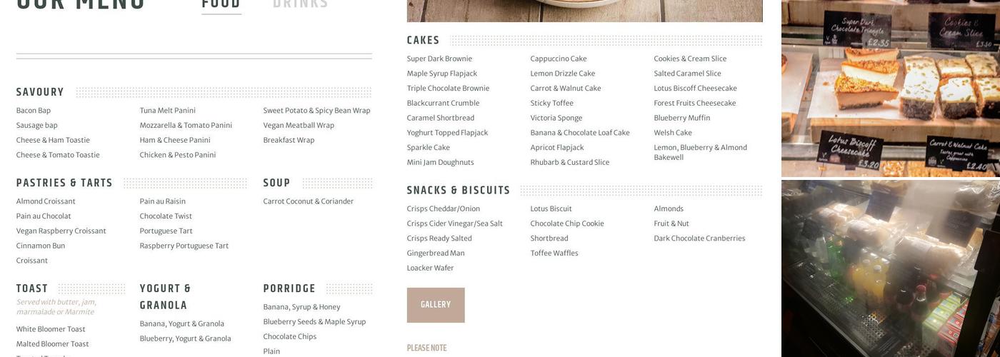 Coffee#1 Ringwood Menu