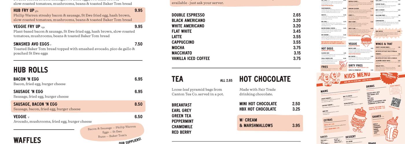 Hub Box Pentewan Menu