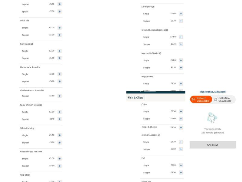 Crolla's Takeaway Menu