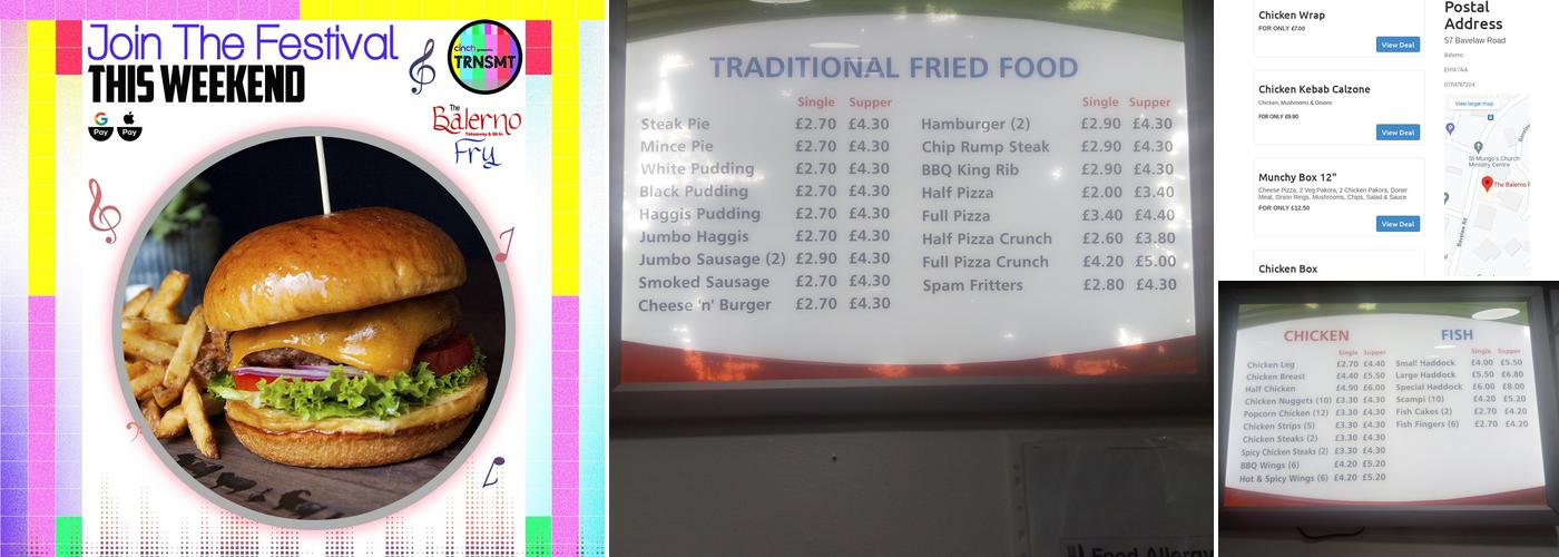 The Balerno Fry Fish Bar Menu