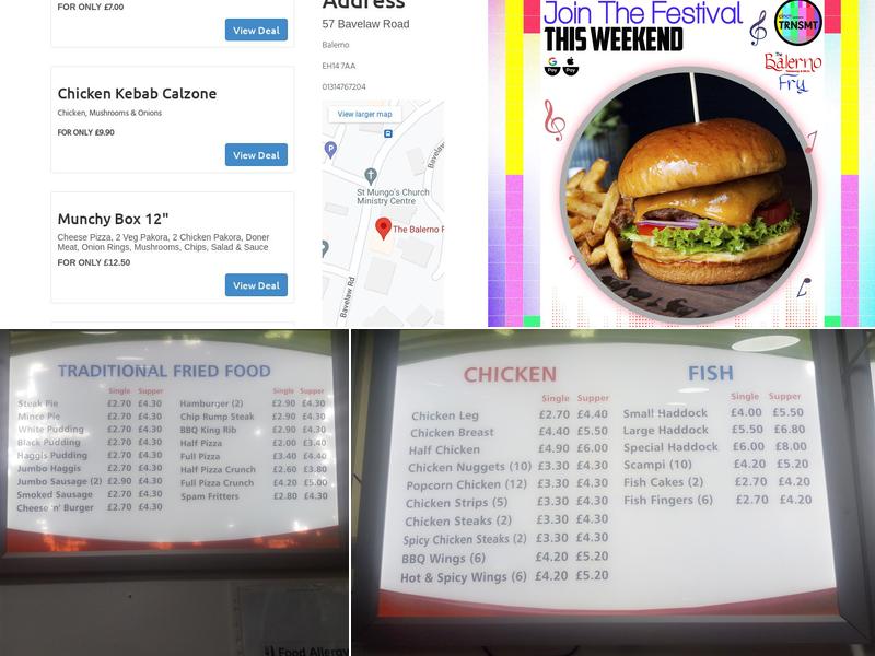 The Balerno Fry Fish Bar Menu