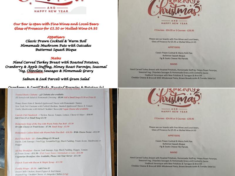 Laurel Bank Tea Room and bar Menu