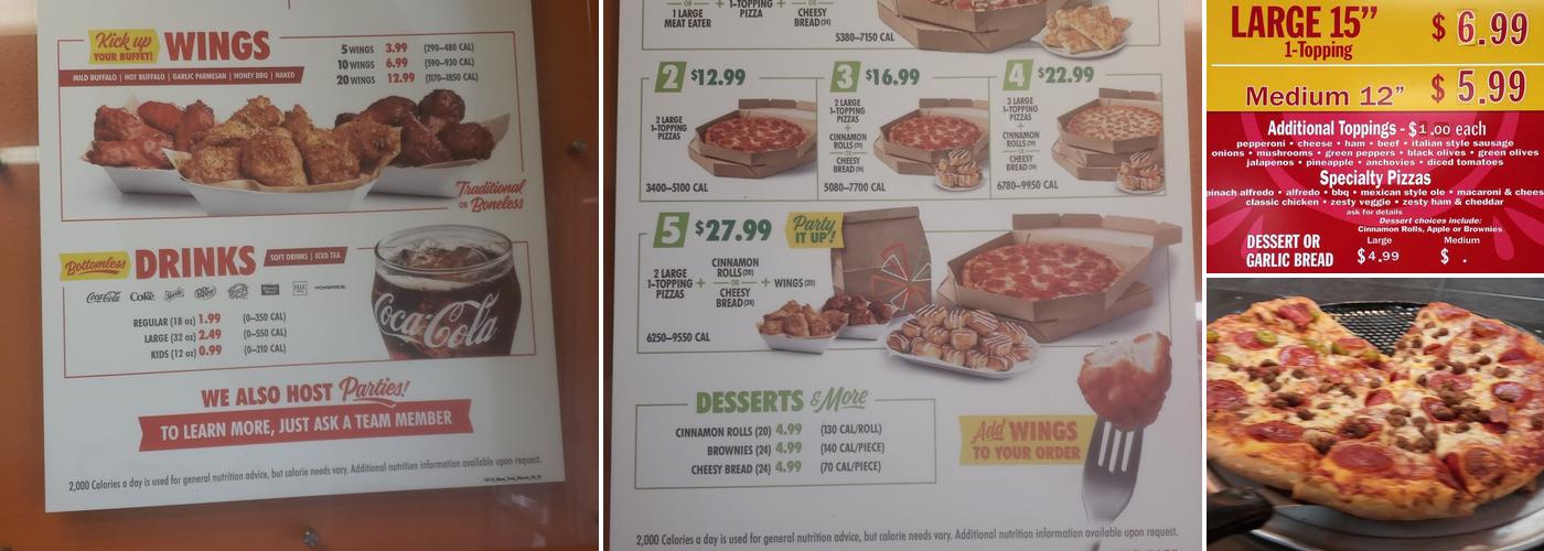 Cicis Pizza Menu