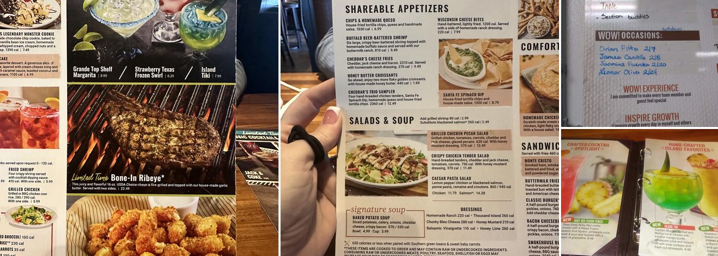 Cheddar's Scratch Kitchen Menu