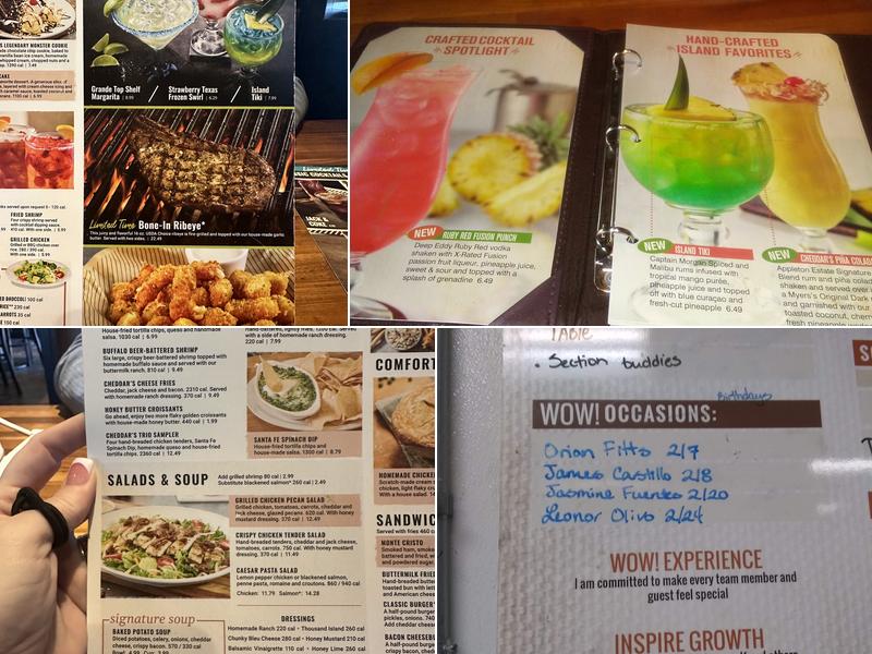 Cheddar's Scratch Kitchen Menu