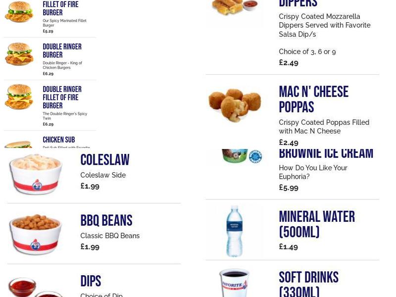 Favorite Chicken & Ribs Hoddesdon Menu