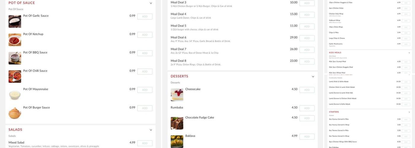 Istanbul Kebab Pizza & Burgers Menu