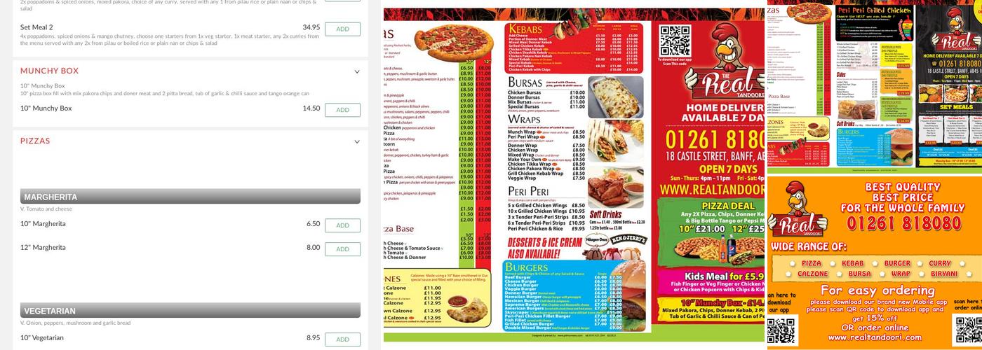 Real Tandoori Menu