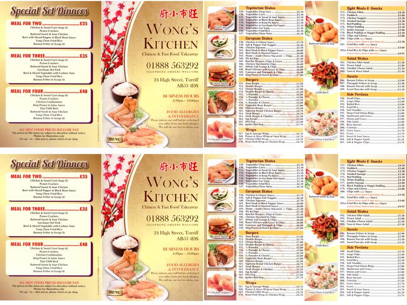 Wong's Kitchen Menu