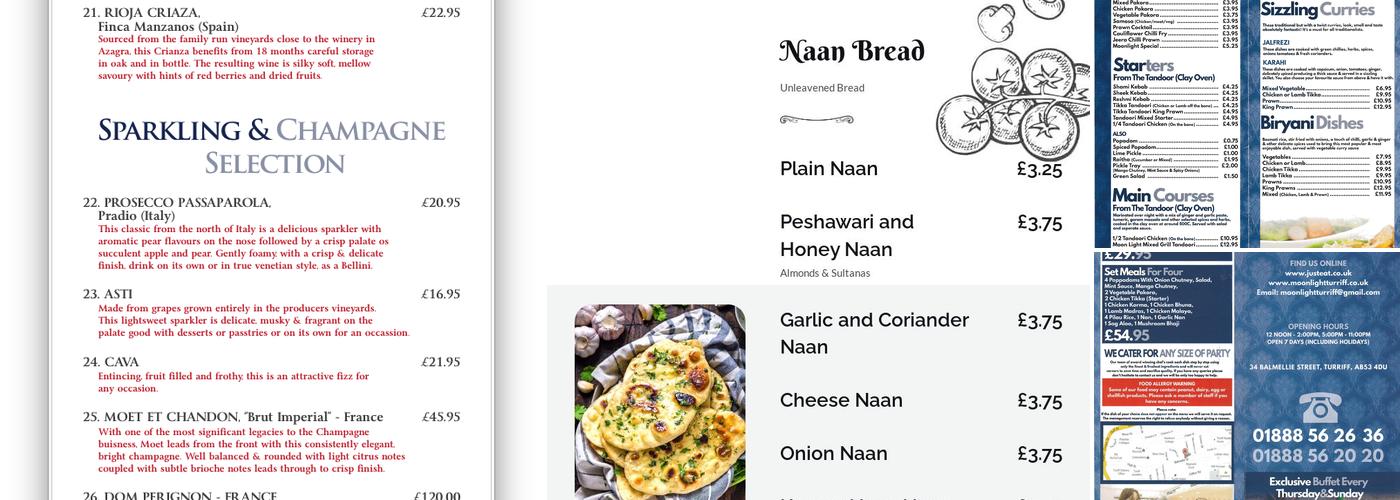 Moonlight Tandoori Menu