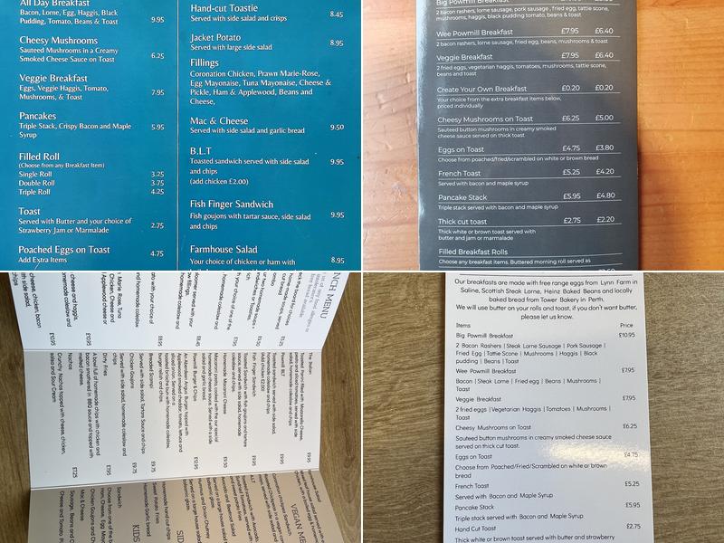 Powmill Milk Bar Menu
