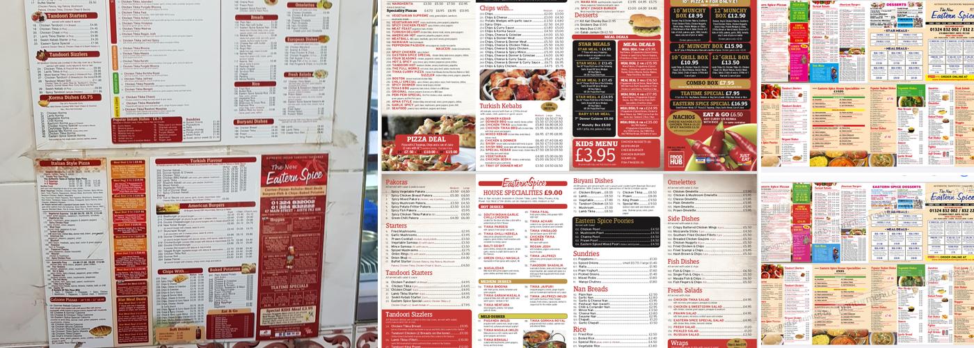 The New Eastern Spice Menu