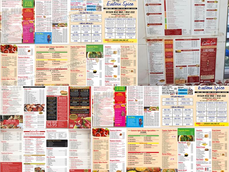 The New Eastern Spice Menu