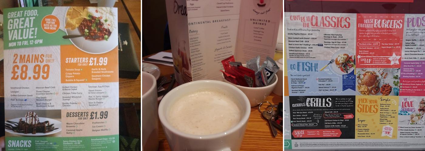 The Winwick Quay Brewers Fayre Menu