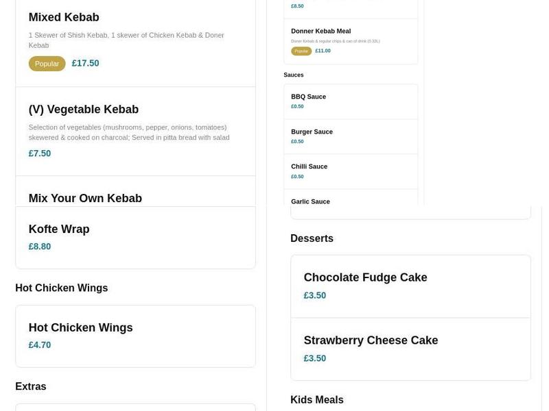 Bodrum Takeaway Menu