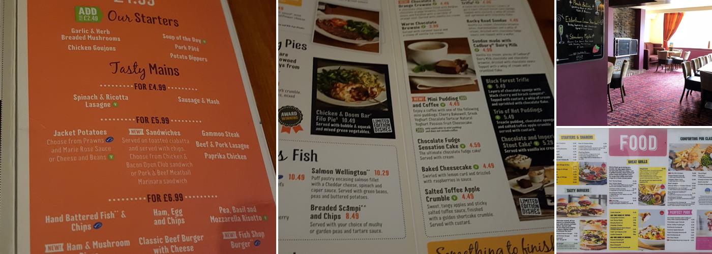 George & Dragon Table Table Menu