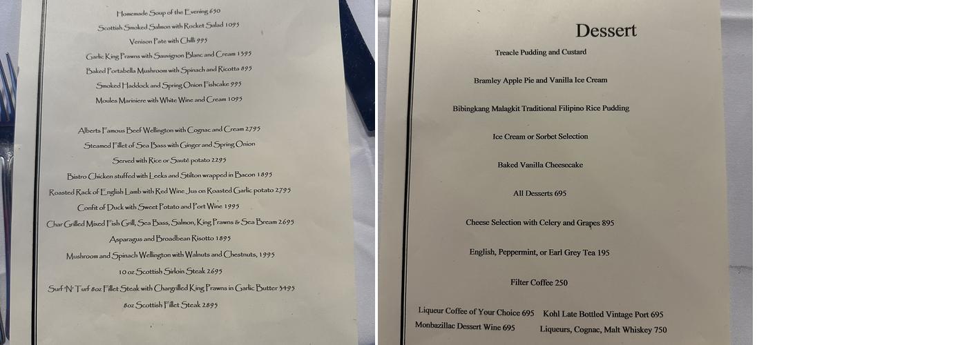 Bridge Street Bistro Menu