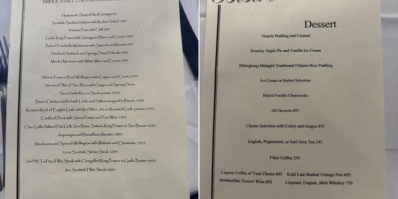 Bridge Street Bistro Menu