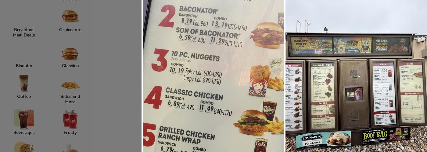 Wendy's Menu