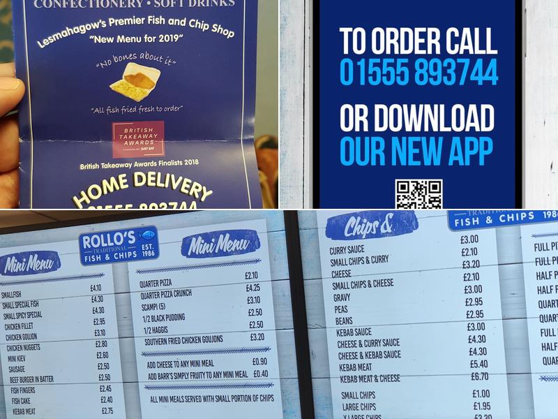 Rollo's Fish & Chips Menu