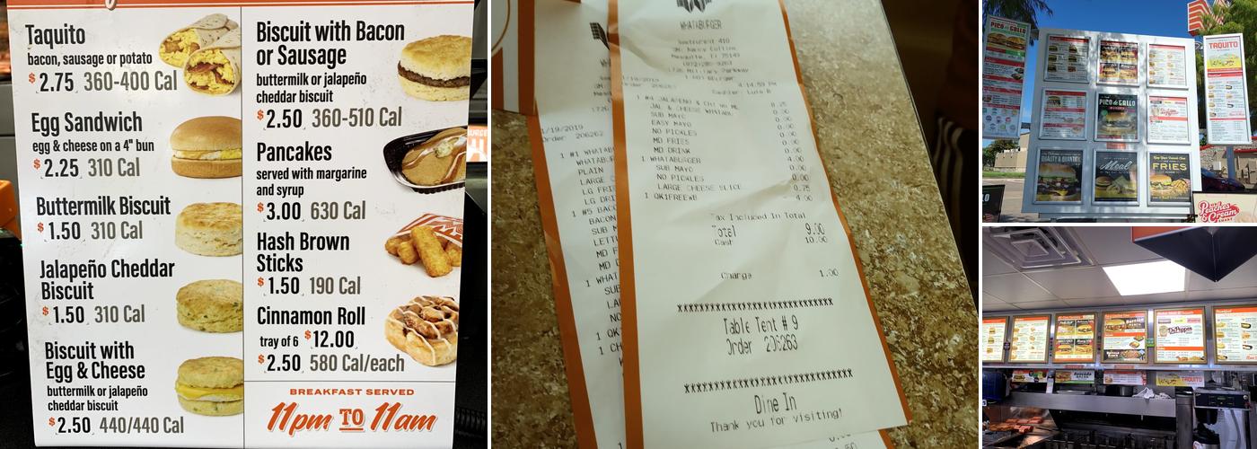 Whataburger Menu