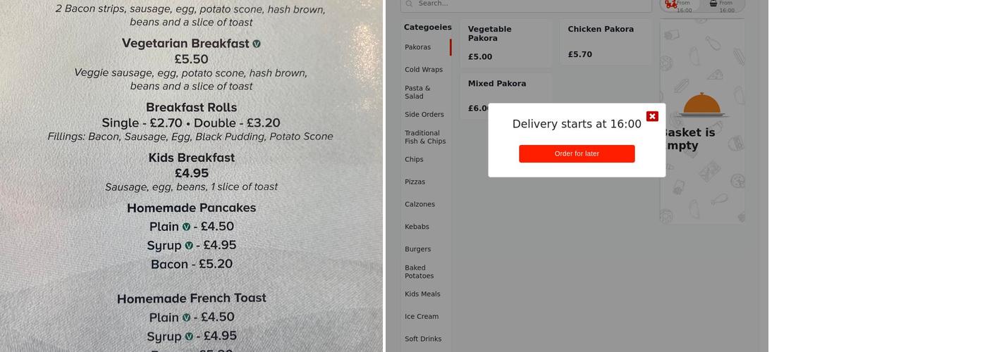 Ebi's Takeaway Lanark Menu