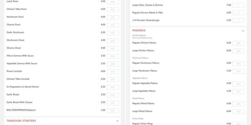 Chillies Takeaway Menu
