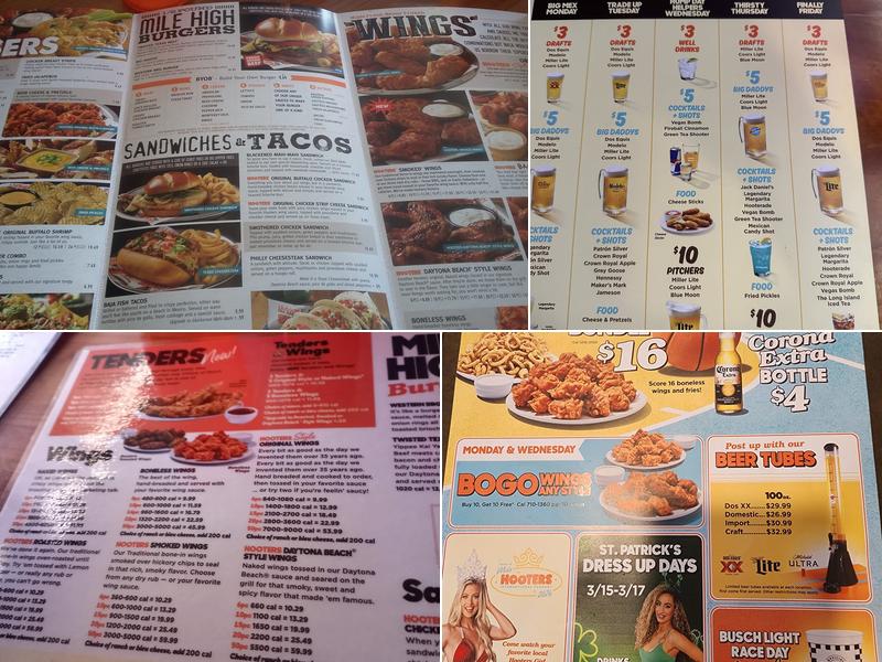 Hooters Menu