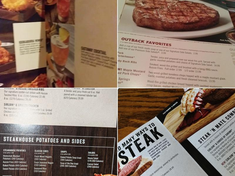 Outback Steakhouse Menu
