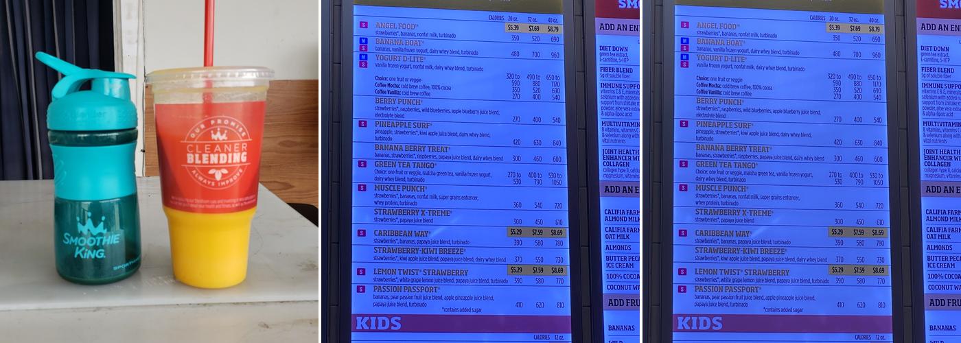 Smoothie King Menu