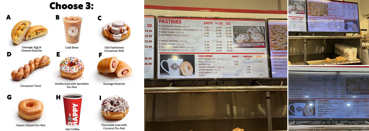 Shipley Do-Nuts Menu