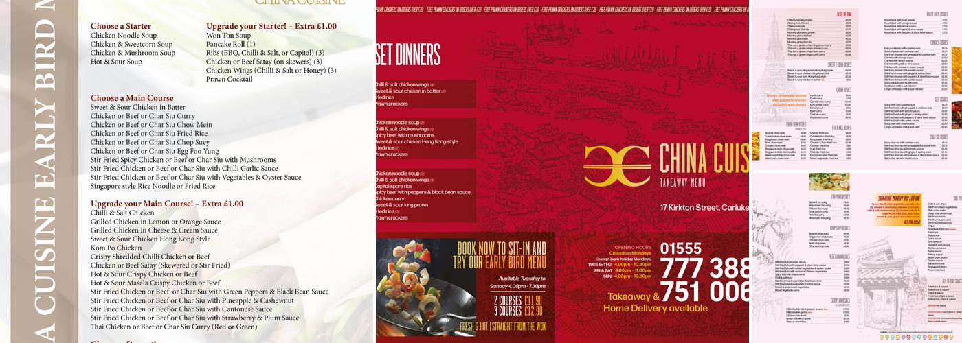 China Cuisine Carluke Menu