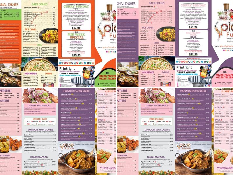 Spice Fusion Menu