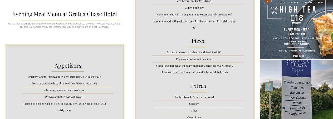 Gretna Chase Hotel Menu